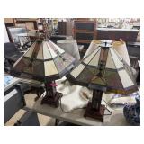 2 STAINED GLASS LAMPS