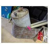 COPPER BOILER AND GALVANIZED CAN