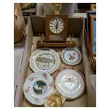 PAINTED CHINA PLATES AND LAKE TO LAKE COW TROPHY