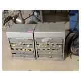 2 METAL, 4 DRAWER HARDWARE ORGANIZERS, INCL HDW