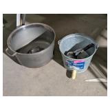 GALVANIZED CALF FEEDER AND MILK STRAINER
