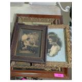 4 ANTIQUE PHOTOS AND PICTURE FRAMES