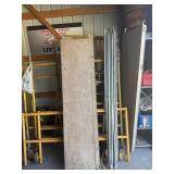 3 SETS OF SCAFFOLDING - PLANKS - CASTERS