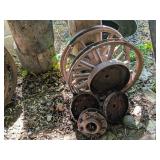 MODEL T STEEL RIMS AND WOOD SPOKE WHEELS