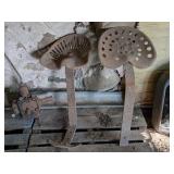 2 CAST IRON TRACTOR SEATS