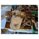 VINTAGE WOODEN PULLEYS