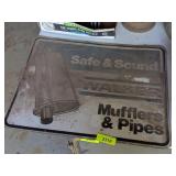 SINGLE SIDED WALKER MUFFLER SIGN, EMBOSSED