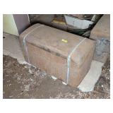 BANDED EARLY FORD METAL TRAVEL TRUNK