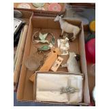 ANIMAL FIGURINES, DECORATIONS, TRAIN WHISTLE
