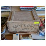 MANITOWOC WOOD ADVERTISING CRATE