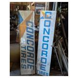 2 - CONCORD TIRES TIN SIGNS