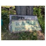 TIN BURIAL VAULT SIGN