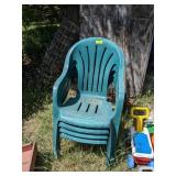 4 PLASTIC GREEN CHAIRS