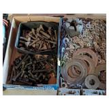 2 BOXES OF NUTS, BOLTS & FLAT WASHERS