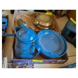 BLUE ENAMELWARE COOKSET