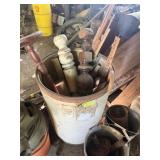 BARREL OF DECORATIVE SPINDLES & TABLE LEGS