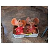 2 PLASTIC VINTAGE MOUSE BANKS
