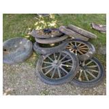 EARLY MODEL T WOOD SPOKE RIMS & TIRES