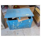 WOODEN TRUNK WITH LEATHERCRAFT SUPPLIES