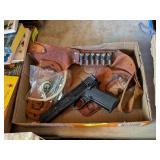 MARKSMAN BB GUN & KIDS LEATHER AMMO BELT