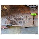 ANTIQUE WISCONSIN AG & FARMER TIN SIGN