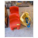 KIDS PLASTIC STOOL AND SWING