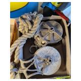 2 WOOD PULLEYS