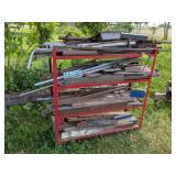 ROLLING 4FT METAL CART WITH METAL ASSORTMENT