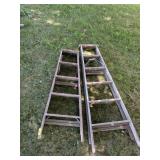 2 FOLDING WOOD LADDERS