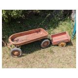 VINTAGE WAGON & SMALL TOY WAGON