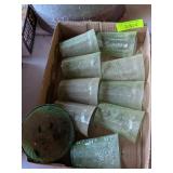 GREEN DEPRESSION GLASS DRINKING GLASSES