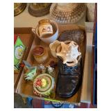 TURTLE SHELL, PLANTERS, ANIMAL FIGURINES