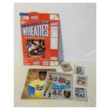 2 JACKIE ROBINSON MAGAZINES, CEREAL BOX & CARDS