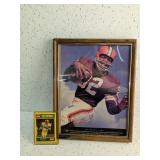 JIM BROWN FRAMED PHOTO & TRADING CARD