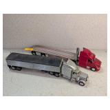 2 - PLASTIC SEMI TRUCKS WITH TRAILERS
