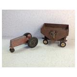 VINTAGE SILK TOYS TRACTOR & WAGON