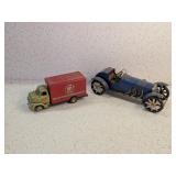 2 VINTAGE METAL CAR MODELS