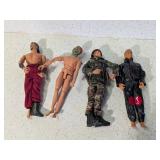 3 - GI-JOES WITH 1 MORTAL COMBAT ACTION FIGURE