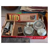 VINTAGE COOKWARE & WOODEN CALENDAR
