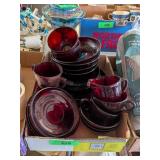 RUBY GLASSWARE SET