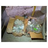 2 BOXES OF GLASS BAKING DISHES & OTHER GLASSWARE