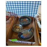 3 PIECES OF CARNIVAL GLASS