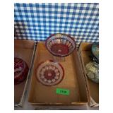 2 RED GLASS PIECES