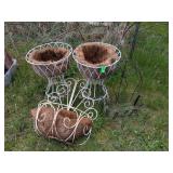 4 - OUTDOOR METAL PLANTER BASKETS