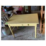 YELLOW ROLLING KITCHEN TABLE