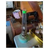 ANTIQUE GLASS BOTTOM OIL LAMP