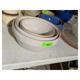 3 STONEWARE MIXING BOWLS