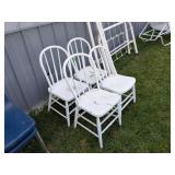4 MATCHING ROUNDBACK WOODEN CHAIRS
