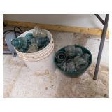 2 PAILS OF ANTIQUE INSULATORS