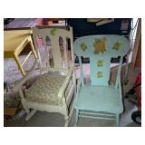 2 WOODEN ROCKING CHAIRS